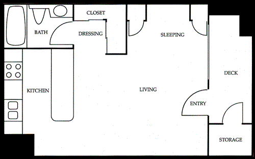 Studio Floor Plan Studio Floor Plan, at Independence Plaza Apartments, 91304